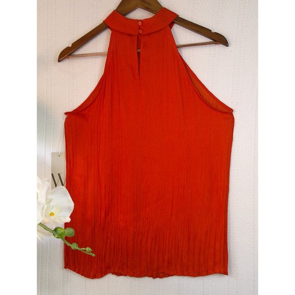 NWT Worthington Burnt Orange High Neck Sleeveless Blouse -Medium RTL $44 - Picture 7 of 13